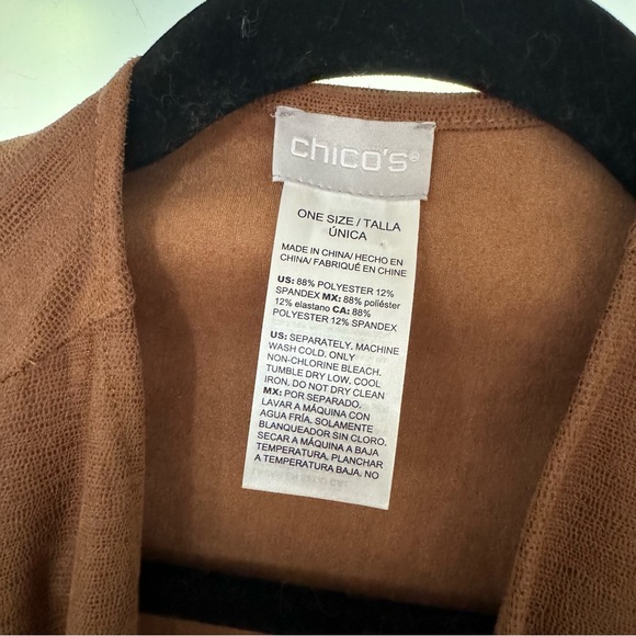 Chico’s | Luxe Fringed Poncho in Faux Leather - Picture 4 of 8